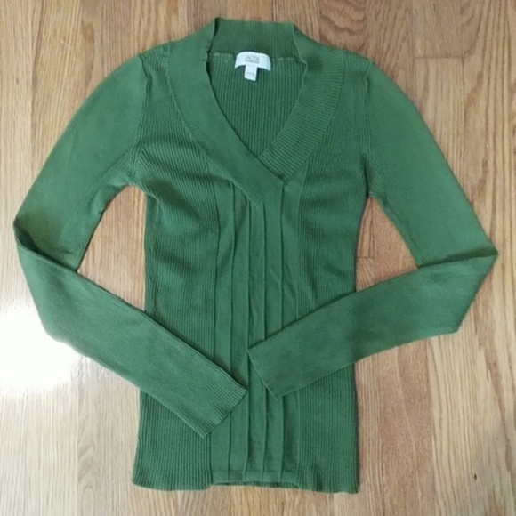 JACOB CONNEXION GREEN V NECK LONG SLEEVE XS - Picture 6 of 7